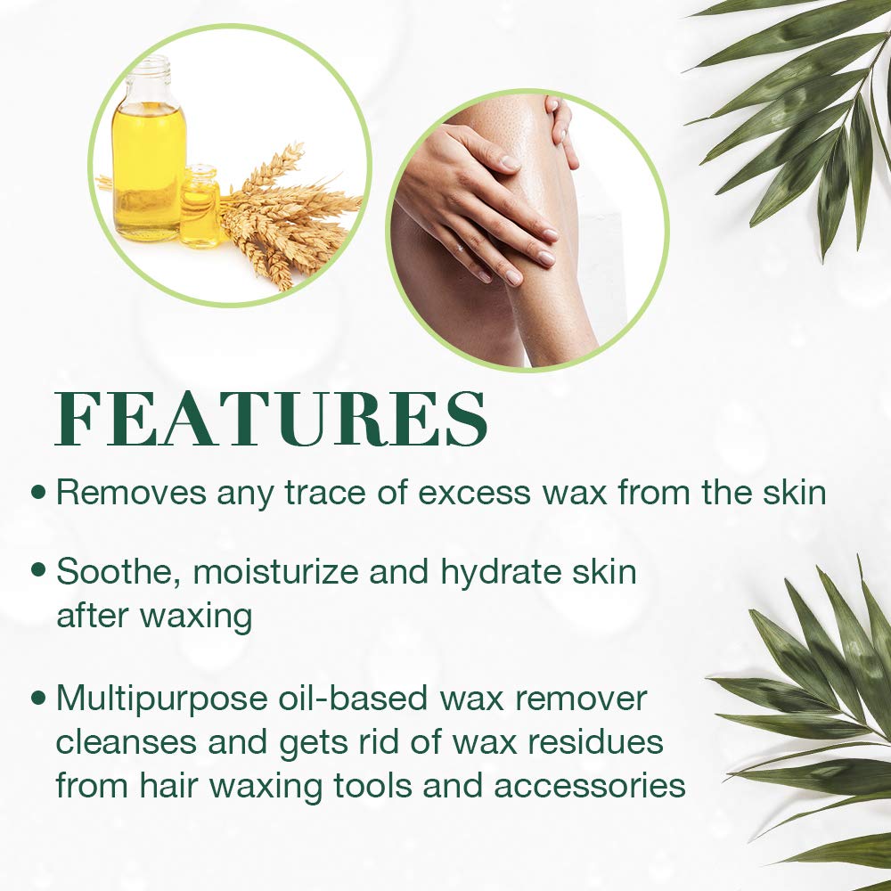 Clean + Easy After Wax Remover Oil for Skin – Post Wax Care & Soothing Residue Remover for Smooth Skin, 5 fl oz