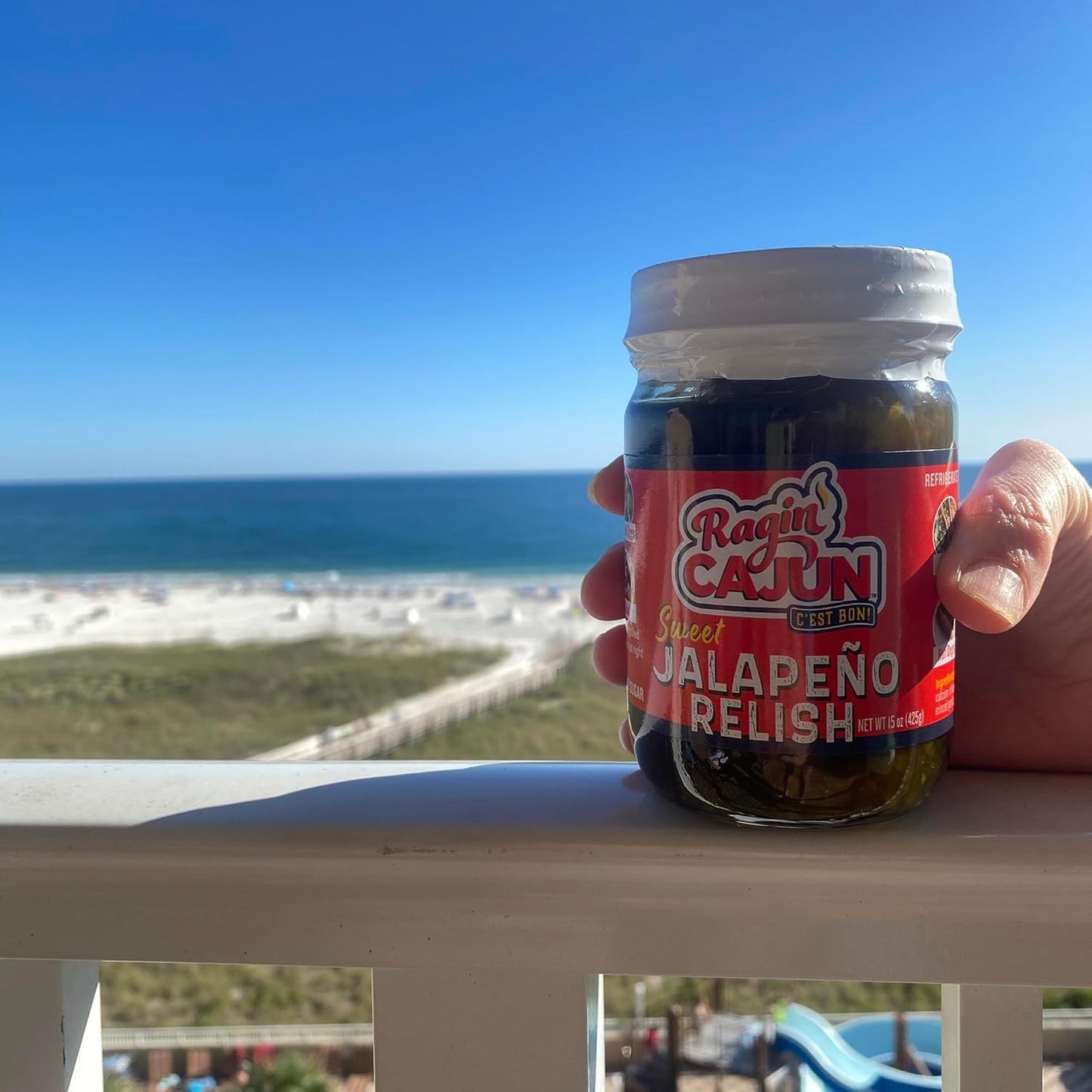 Ragin' Cajun Candied Jalapeño Slices - 14 fl oz Jar, Pack of 4, All Natural - Sweet Spicy Louisiana Condiment for Nachos & Burgers