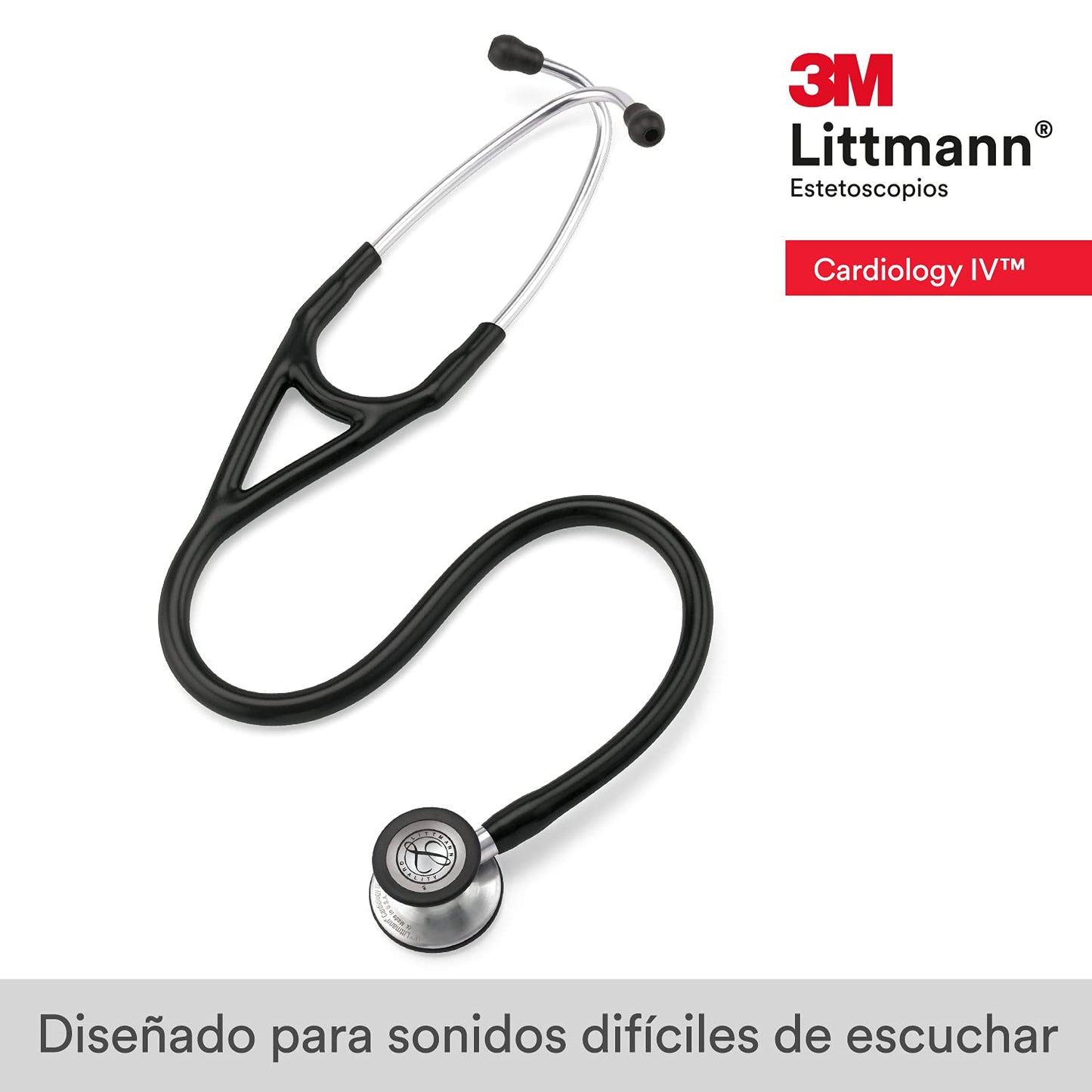 3M Littmann Cardiology IV Diagnostic Stethoscope, 6152, More Than 2X as Loud, Weighs Less, Stainless Steel Chestpiece, 27" Black Tube