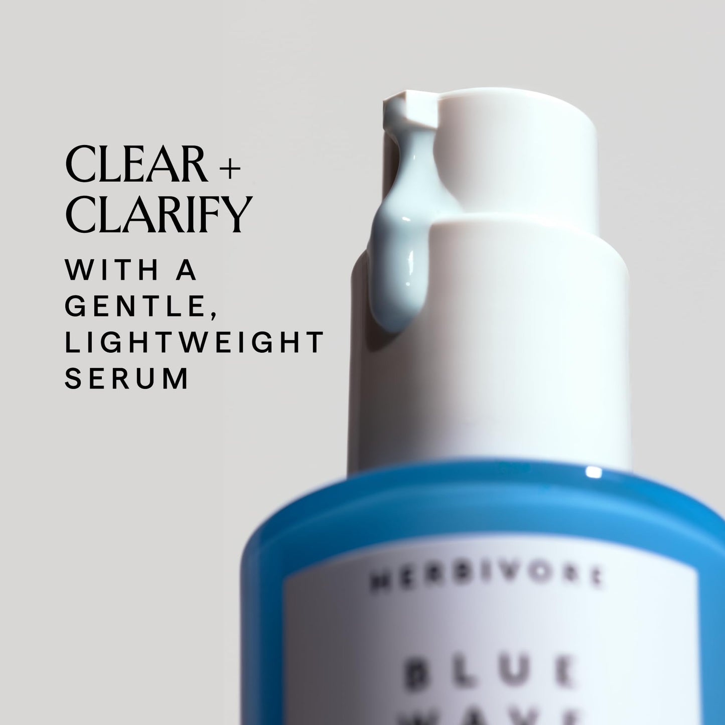 HERBIVORE Blue Wave Clearing Serum Acne Treatment | 2% Salicylic Acid + Blue Tansy + Willow Bark, Plant-based, Vegan, Cruelty-free, 30mL /1 oz