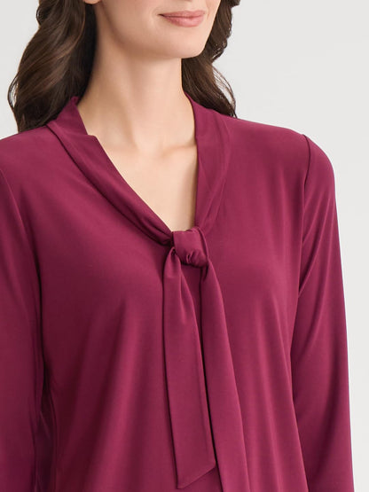 Kasper Women's 3/4 Sleeve Tie-Neck Top