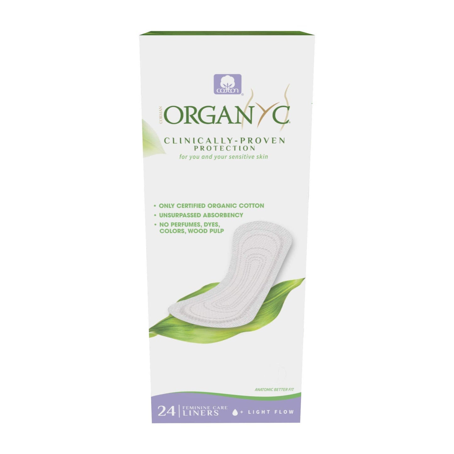 Organyc 100% Certified Organic Cotton Tampons, Plant-Based Eco-Applicator, Normal Flow (16 Count) + Everyday Ultra-Thin Panty Liners (24 Count)