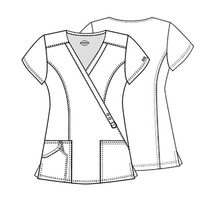 Dickies Xtreme Stretch Women Scrubs Top Mock Wrap 85956
