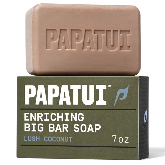 PAPATUI by Dwayne Johnson Enriching Bar Soap for Men | Hydrating Daily cleanerser | Moisturizes with Mango Butter and Avocado Oil | Lush Coconut | 7oz