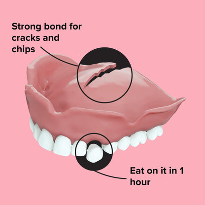 Dentemp Repair Kit - Repair-It Advanced Formula Denture Repair Kit - Repairs Broken Dentures, Mends Cracks and Replace Loose Teeth