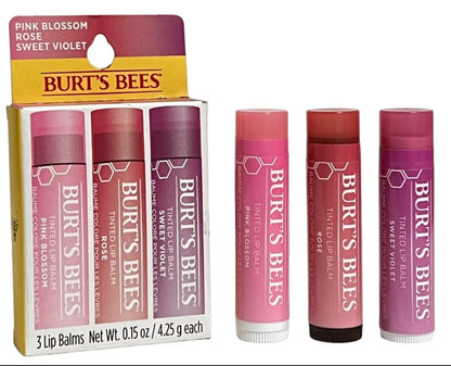 Burt's Bees Tinted Lip Balm, 3 Count (Pack of 1)