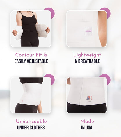 ITA-MED 9” Abdominal Binder for Men & Women - Helps Recover Post-Surgery, Postpartum & Hernia, Made in USA (M)