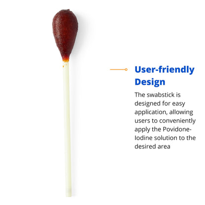 Medline Povidone-Iodine PVP Swabstick, Single Pack, Antiseptic for First Aid, Pack of 500