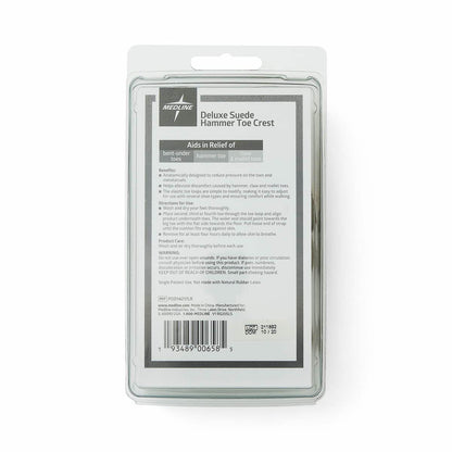 Medline Hammer Toe Crest, Deluxe Suede, Right, Size Large, Pack of 3