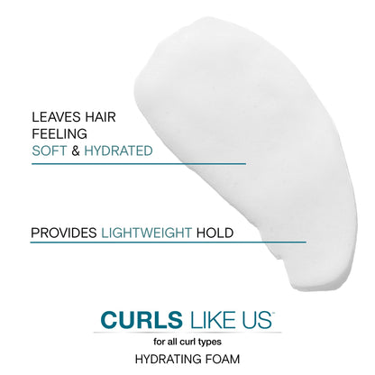 Joico Curls Like Us Smooth & Bounce Curl Hydrating Foam | For Curly Hair | Reduce Frizz | Enhance Curl Patterns | 72-Hour Humidity Protection | With Moringa Seed & Algae Oil | 6.7 Fl Oz