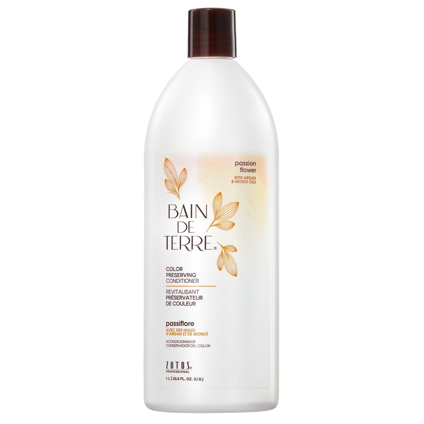 Bain de Terre Passion Flower Color Preserving Conditioner, Luxurious Hydration for Vibrant Color & Protection from Fading, with Argan & Monoi Oils, Paraben-free, Vegan