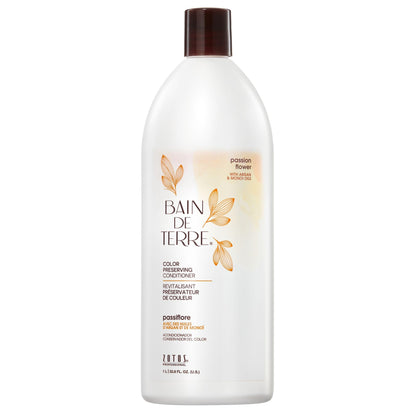 Bain de Terre Passion Flower Color Preserving Conditioner, Luxurious Hydration for Vibrant Color & Protection from Fading, with Argan & Monoi Oils, Paraben-free, Vegan