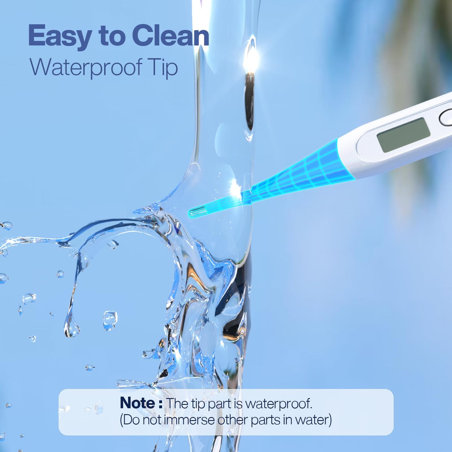 Boncare 10 Seconds Oral Thermometer for Adults and Kids - Accurate & Safe Rectal Thermometer for Baby with Fever Alarm, Digital Thermometer (Light Blue)