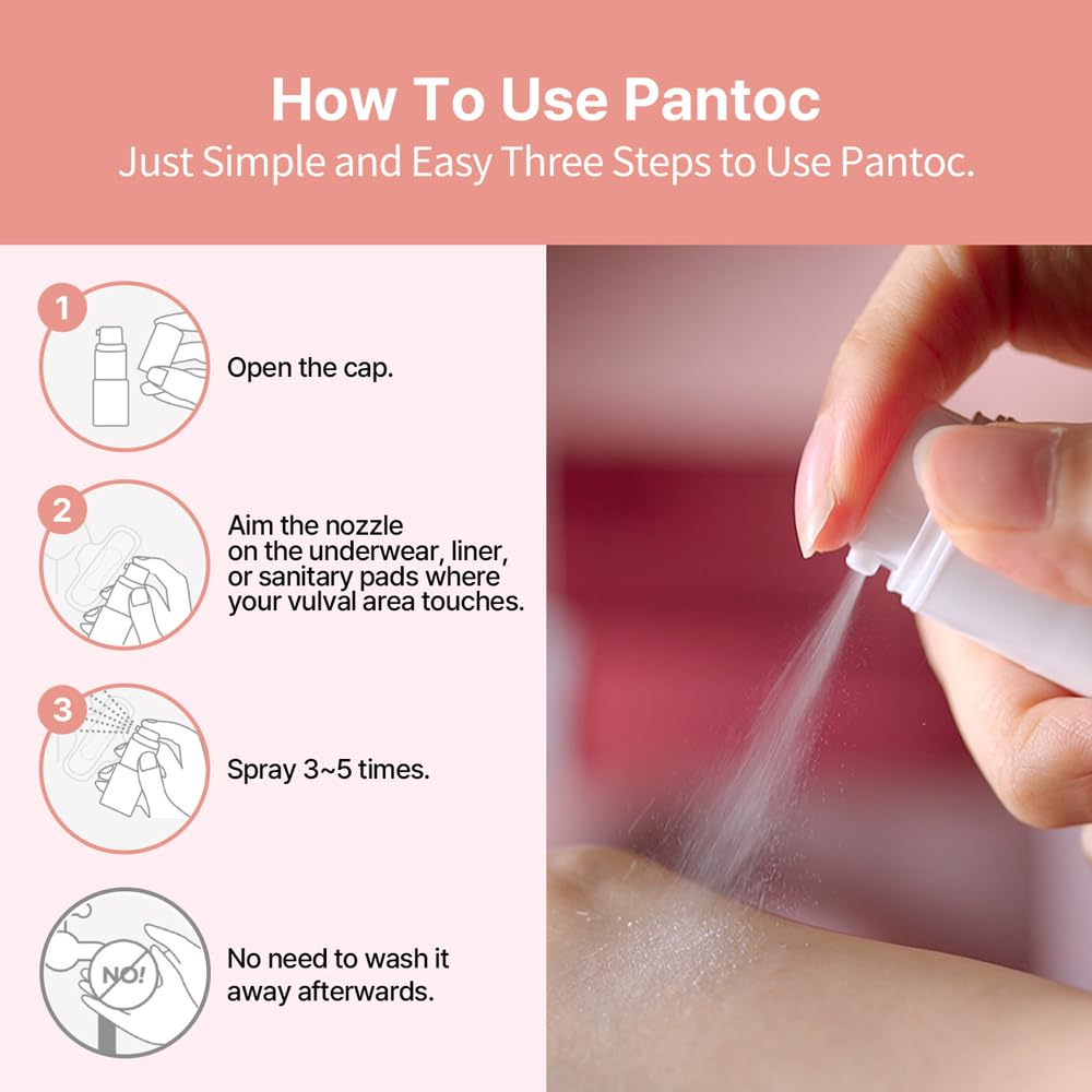 PANTOC Probiotic Feminine Hygiene Powder Spray – Vaginal Probiotic Powder Spray Supports, Balances & Maintains Feminine Flora pH Levels – 5.0g (Shelf Stable)