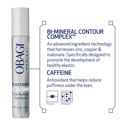 Obagi ELASTIDERM Facial Serum 1oz & Eye Serum .47oz Set – Clinically Proven to Firm Skin, Target Signs of Aging & De-Puff Eyes with Caffeine & Patented Bi-Mineral Contour Complex