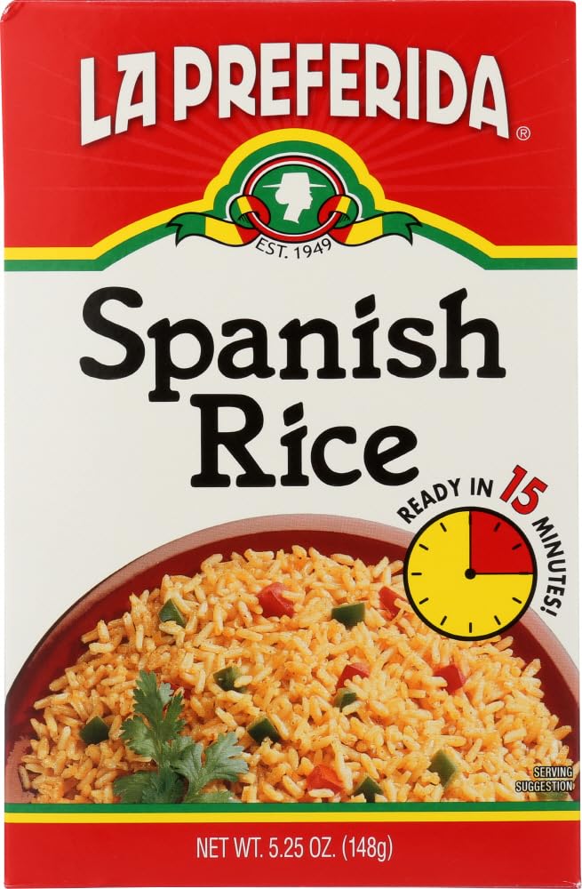 La Preferida Boxed Spanish Rice (Fluffy Mexican-Style Rice with Bell Peppers) – Ready in 15 Minutes. A Quick Side Dish for Any Meal. Vegan & Vegetarian-Friendly, 5.25 oz. (Pack of 3)