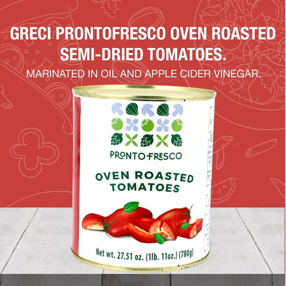 G Greci Semi-Dried Tomatoes in Oil – Authentic Italian Soft Sun-Dried, Oven-Roasted and Preserved in Sunflower Oil, 27.5 oz (780 g), Gourmet Pronto Fresco Line, Product of Italy