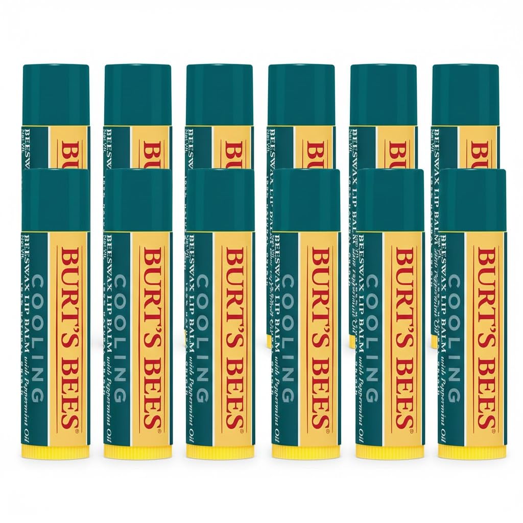 Burt's Bees Cooling Lip Balm w/Peppermint Oil 12 Count Value Pack