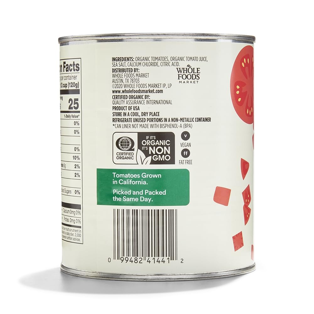 365 by Whole Foods Market, Organic Diced Tomatoes, 28 Ounce