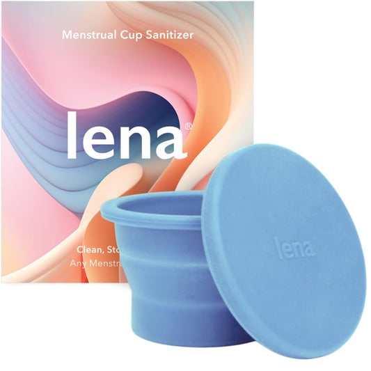 Lena Menstrual Cup Sterilizer Case, Compact, Collapsible Silicone Container for Cleaning Period Cup & Menstrual Disc, Travel, Home and Dorm, Menstrual Cup Cleaner, Feminine Care, Light Blue
