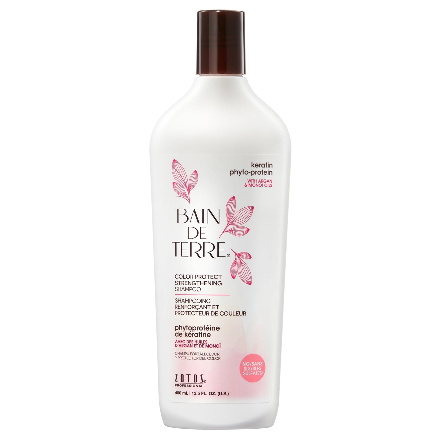 Bain de Terre Keratin Phyto-Protein Color Protect Strengthening Shampoo, Color-Safe Strengthening for Weak & Damaged Hair, Sulfate-Free, Paraben-Free
