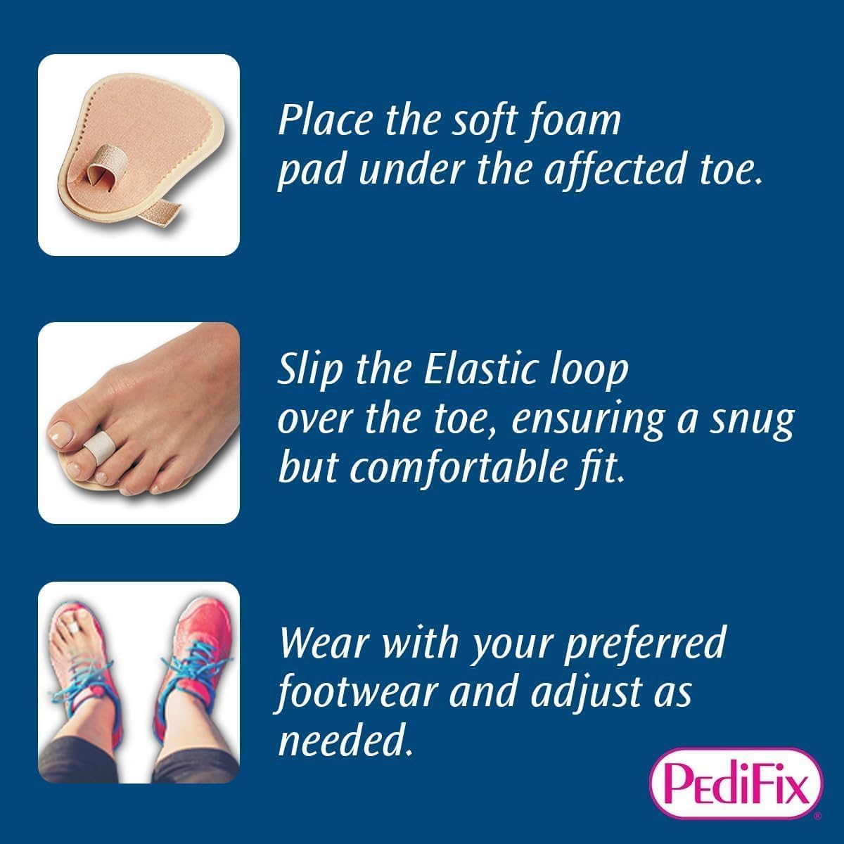 PediFix Podiatrists' Choice Toe Straightener – 3-Pack Toe Aligners Gently Help Realign Crooked, Overlapping, and Hammer Toes – Designed for Comfort and Daily Relief – One Size Fits Most