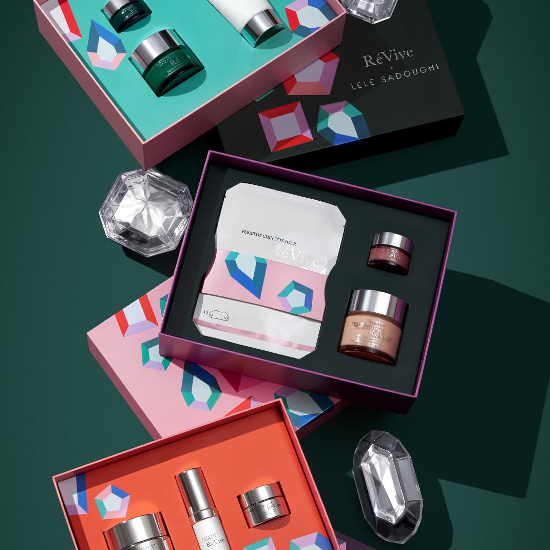 RéVive x Lele Sadoughi RéNewal Icons Gift Set - Full Size Skin Care Set Includes Foaming Facial Cleanser, Moisturizing Renewal Face Cream & Moisturizing Renewal Eye Cream (3 Count)