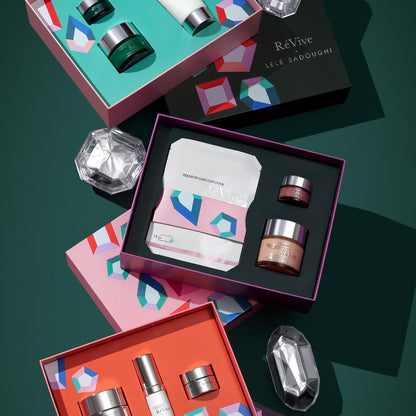 RéVive x Lele Sadoughi RéNewal Icons Gift Set - Full Size Skin Care Set Includes Foaming Facial Cleanser, Moisturizing Renewal Face Cream & Moisturizing Renewal Eye Cream (3 Count)