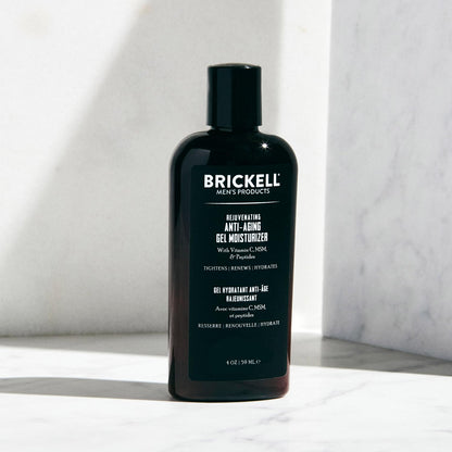 Brickell Men's Rejuvenating Anti-Aging Gel Moisturizer For Men, Natural and Organic, Fast Absorbing Moisturizer Reduces Fine Lines and Wrinkles (Scented, 4 oz)
