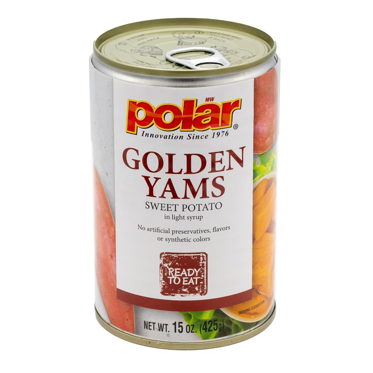 MW Polar Golden Yams Sweet Potato in Light Syrup, 15oz (Pack of 6)