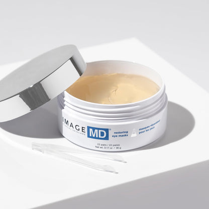 IMAGE Skincare, IMAGE MD Restoring Eye Masks, Hydrating Hydro-Gel Under Eye Masks, 3x Hyaluronic Acid Visibly Firms and Hydrates