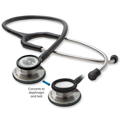 ADC Adscope 608 Convertible Clinician Stethoscope with Tunable AFD Technology, Adult Diaphragm and Adult Bell or Pediatric Diaphragm, 31 inch Length, Rose Gold with White tubing