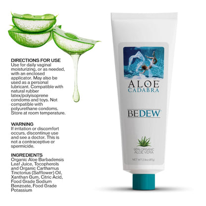 Aloe Cadabra BEDEW Organic Vaginal Moisturizer – Drug-Free, Hormone-Free, Vaginal Dryness Relief, Menopause, Long Lasting, pH Balanced & All-Natural Ingredients, 14 Screw-on Applicators, 2.9 Ounce