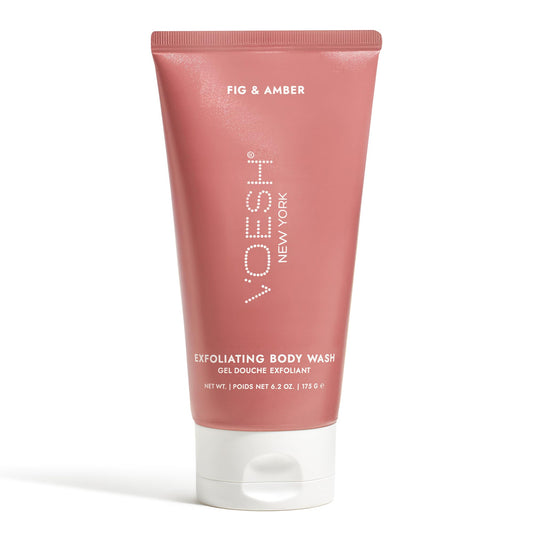 VOESH Sugar Scrub & Exfoliating Body Wash with Plant-Derived AHAs & Vegan Probiotics, K-Beauty Korean Skincare - Fig & Amber