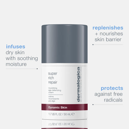 Dermalogica Super Rich Repair Anti-Aging Super-Concentrated Face Moisturizer - Help Replenish Skin's Natural Moisture Levels