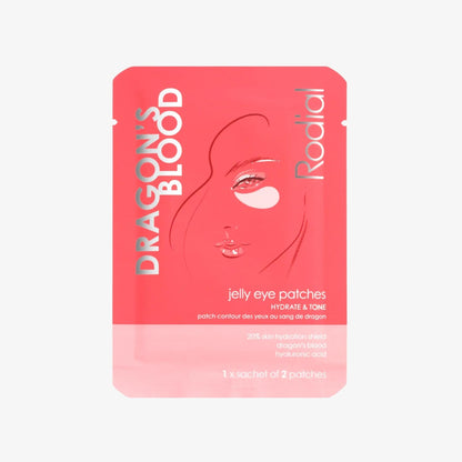 Rodial Dragon’s Blood Jelly Eye Patches (4 Sachets), Hydrating Under-Eye Patches for Firmness & Elasticity, with Hyaluronic Acid & Dragon’s Blood, Makeup Prep