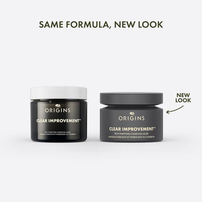 Origins Clear Improvement Rich Purifying Charcoal Face Mask | Purifies Dry Skin | With Bamboo Charcoal, Shea Butter & Clay, 2.5 Fl Oz