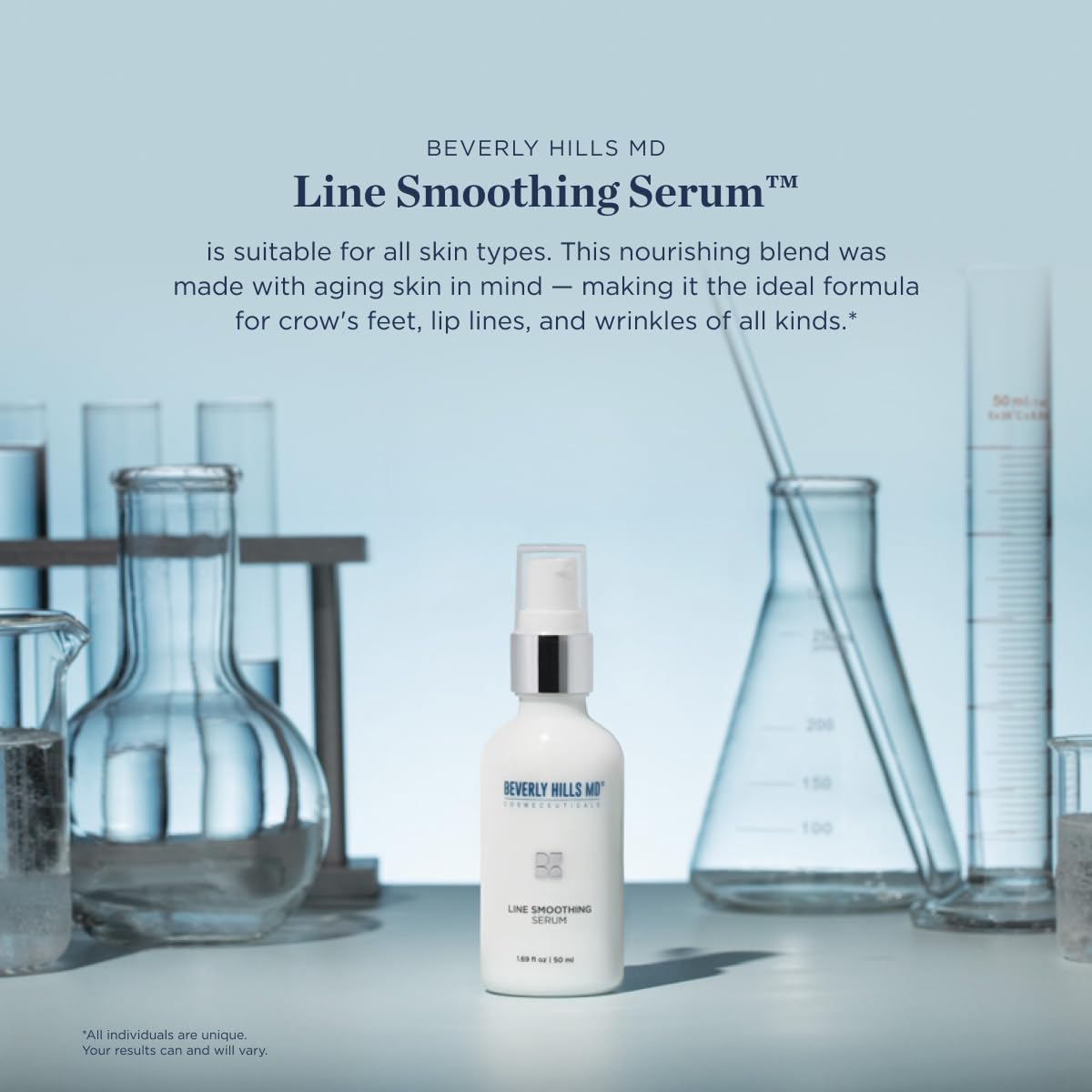Beverly Hills MD Line Smoothing Serum- Reduce Deep Wrinkles & Smooth Skin- Anti-Aging Serum for Firming and Hydrating Face- Correct Fine Lines w/Antioxidants, Peptides, Ginkgo Bilboa Extract, & Aloe