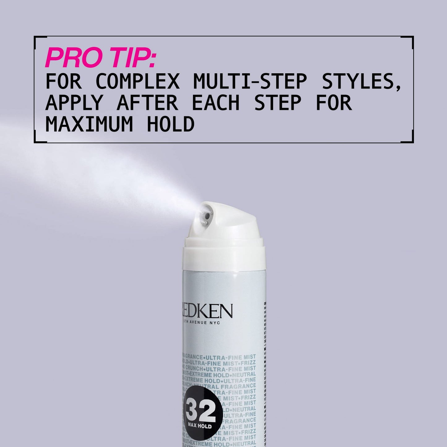 Redken Triple Pure 32 Extreme High Hold Hairspray For All Hair Types, Anti Frizz and Neutral Fragrance