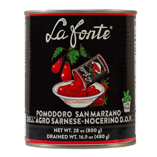 La Fonte San Marzano Whole Peeled Tomatoes PDO 28oz (Pack of 12)