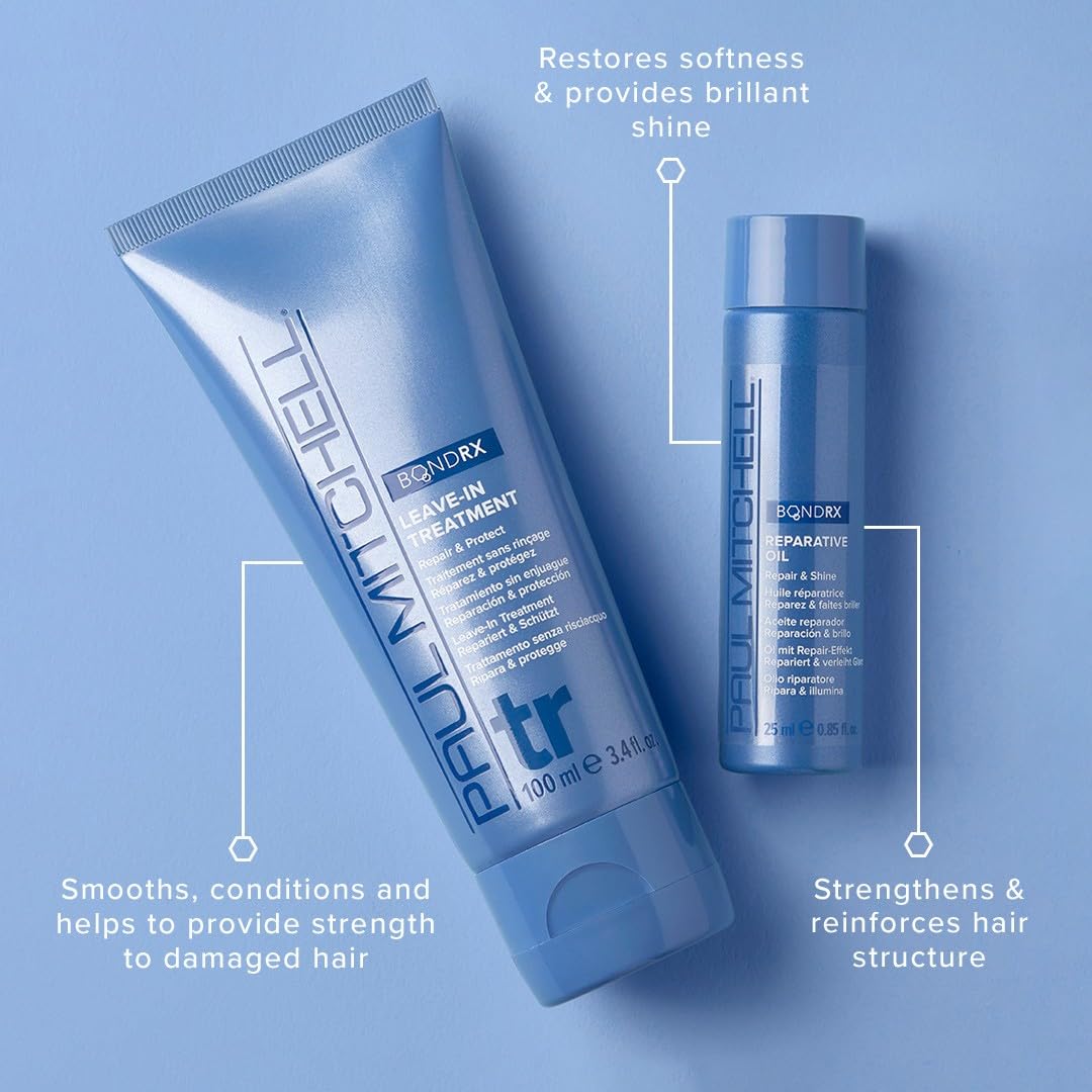 Paul Mitchell Bond Rx Reparative Oil, Repairs + Adds Shine, For Chemically Treated + Damaged Hair, 0.85 fl. oz.
