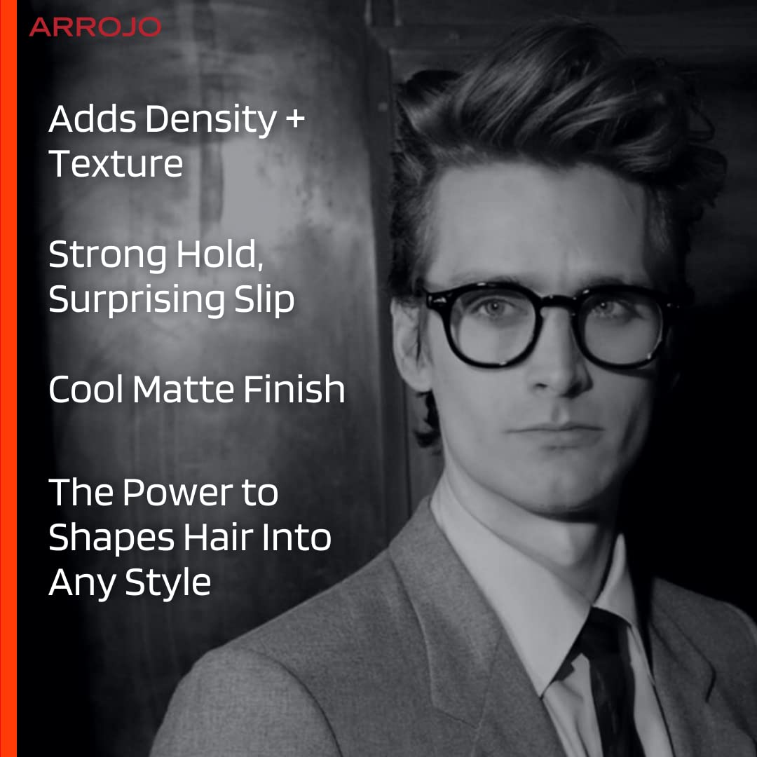 Arrojo Texture Clay, 5.1oz – Sulfate & Paraben Free Matte Hair Clay with Beeswax & Kaolin – Strong Hold, Pliable Styling for Men