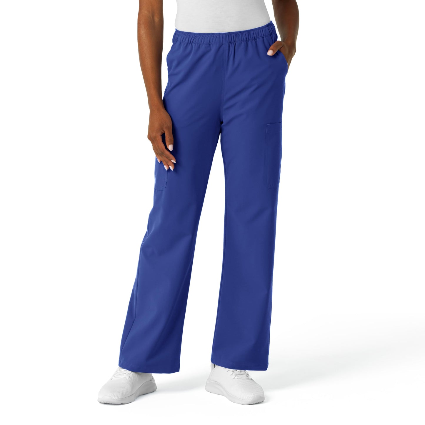 Wink NURTUR Scrubs for Women, Straight Leg Cargo Scrub Pant - Galaxy Blue, L Petite
