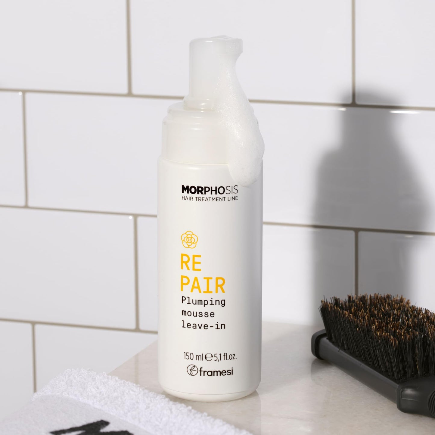 FRAMESI Morphosis Repair Plumping Hair Mousse 5.1 fl oz, Weightless Leave In Conditioner
