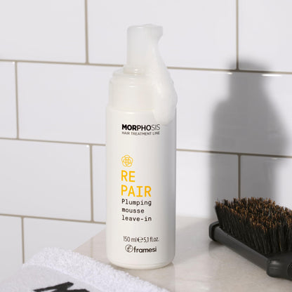 FRAMESI Morphosis Repair Plumping Hair Mousse 5.1 fl oz, Weightless Leave In Conditioner