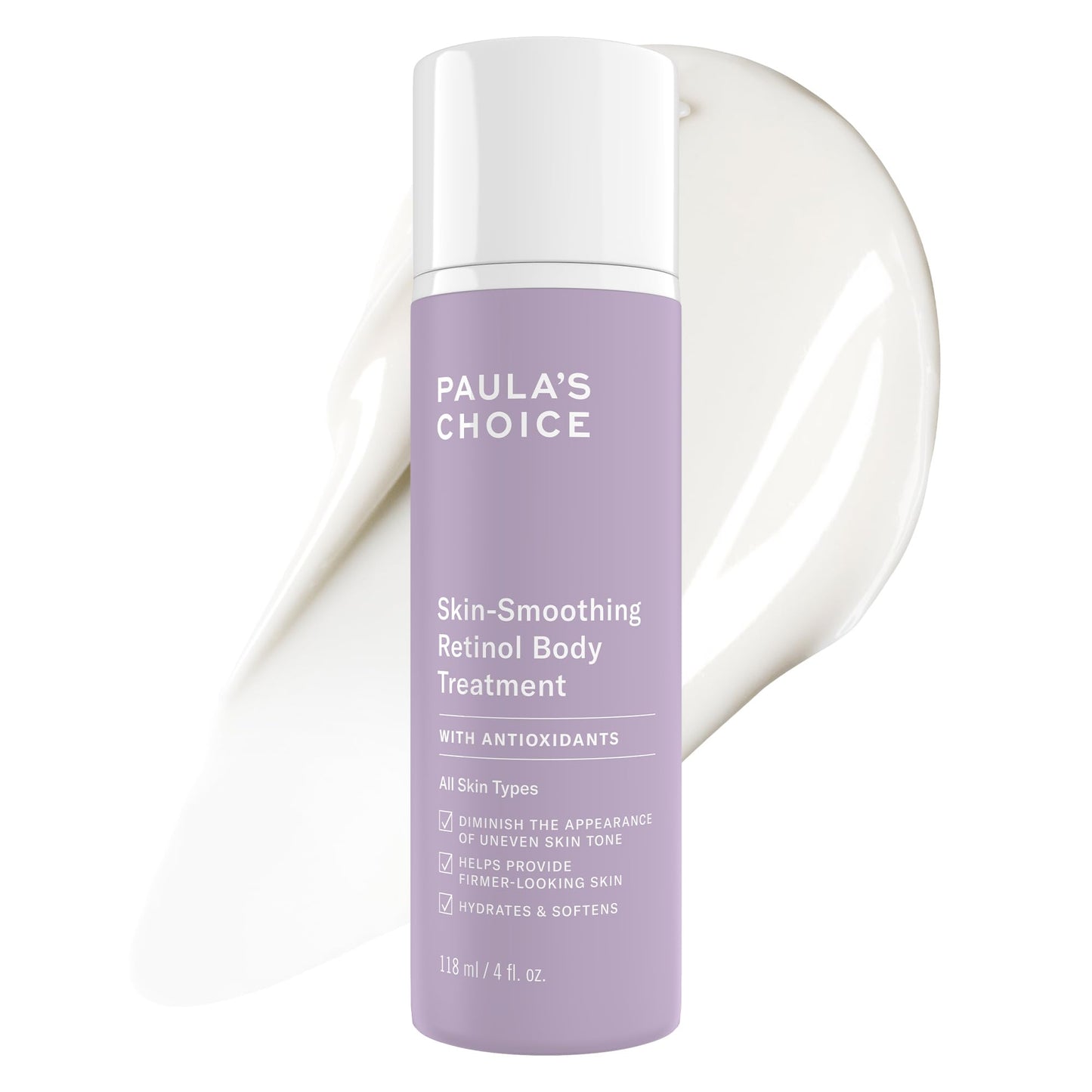 Paula's Choice Retinol Skin-Smoothing Body Lotion Treatment, Body Cream with Shea Butter, Vitamin C & E Lotion, All Skin Types, Anti-Aging Body Moisturizer, Reduce Dryness, Fragrance-Free, 4oz