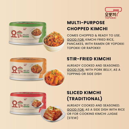 YOPOKKI Korean Canned fermented Kimchi napa Cabbage (4 EA, Original taste)