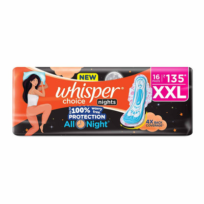 Whisper Ultra Overnight Sanitary Pad For Women With Wings - Xxl Plus, 16 Pads