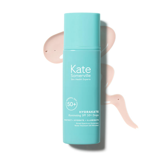 Kate Somerville HydraKate Illuminating Sunscreen Drops – Tinted SPF 50+ Mineral Sunscreen with Zinc Oxide, Moisturizing & Anti-Aging Sun Protection, 1.7 Fl Oz