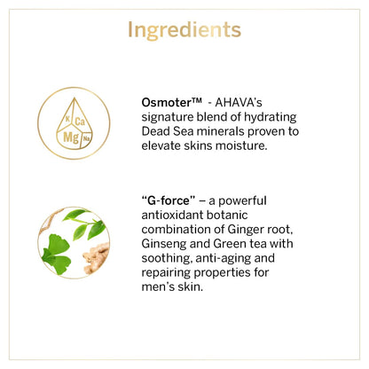 AHAVA Men's Age Control Moisturizing Cream, Broad Spectrum SPF15 - Fast-absorbing Silky Hydrating Lotion, Protects from Premature Aging Signs of UVA/B rays, Enriched with Exclusive Osmoter, 1.7 Fl.Oz